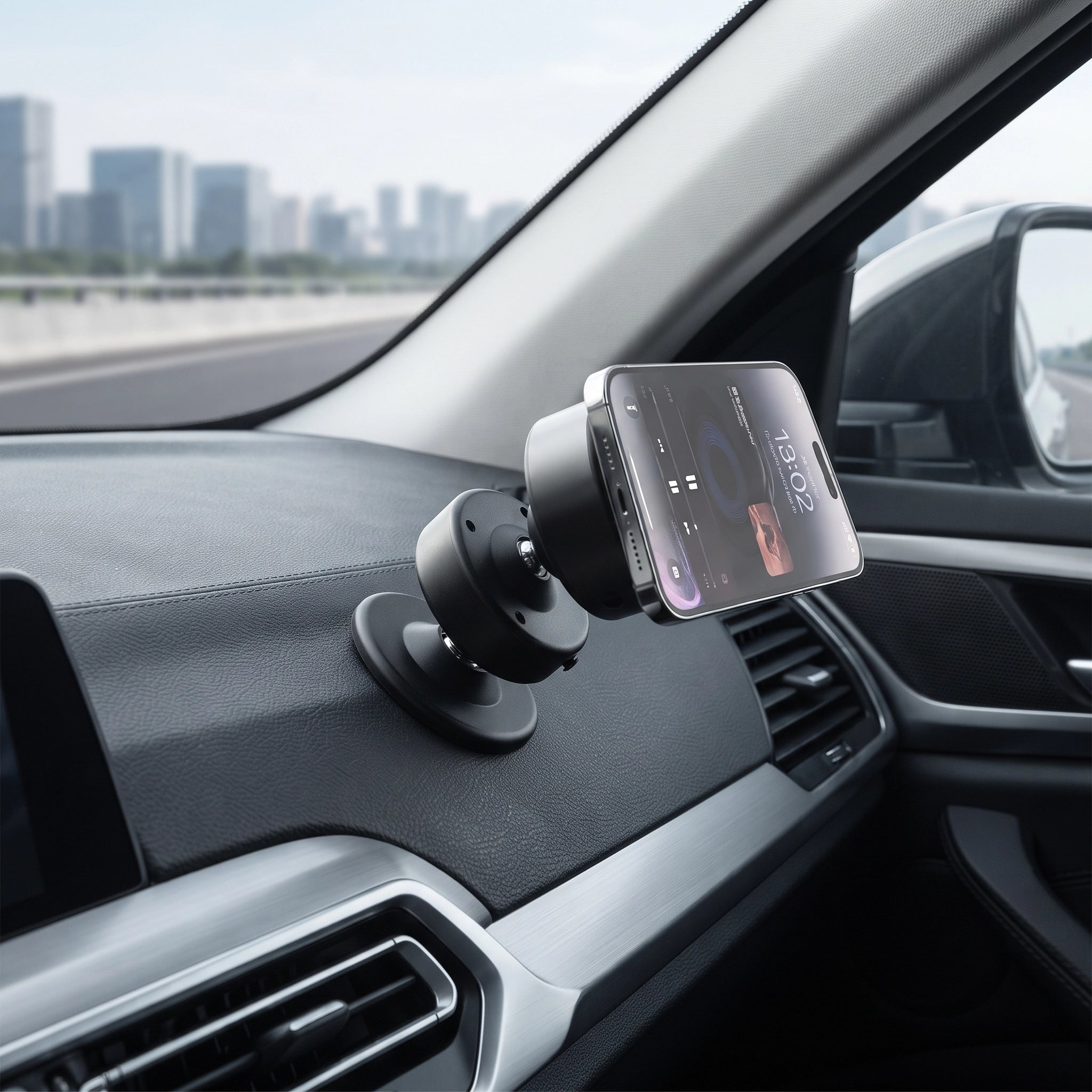 360° Rotating Magnetic Phone Holder – Vacuum Suction Car & Desk Mount